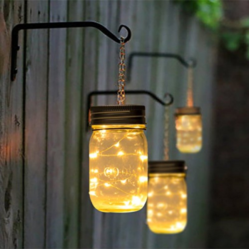 Hanging Solar Mason Jar Lid Lights, String Fairy Lights Solar Laterns 