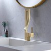 Modern Creative Design Single Lever Handle 1-Hole Bathroom Sink Faucet with Waterfall Spout 