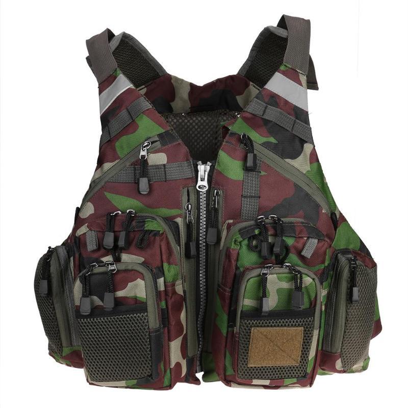 Fly Fishing Vest,Fishing Safety Life Jacket Breathable Polyester + Mesh  Design Fishing Vest for Swimming