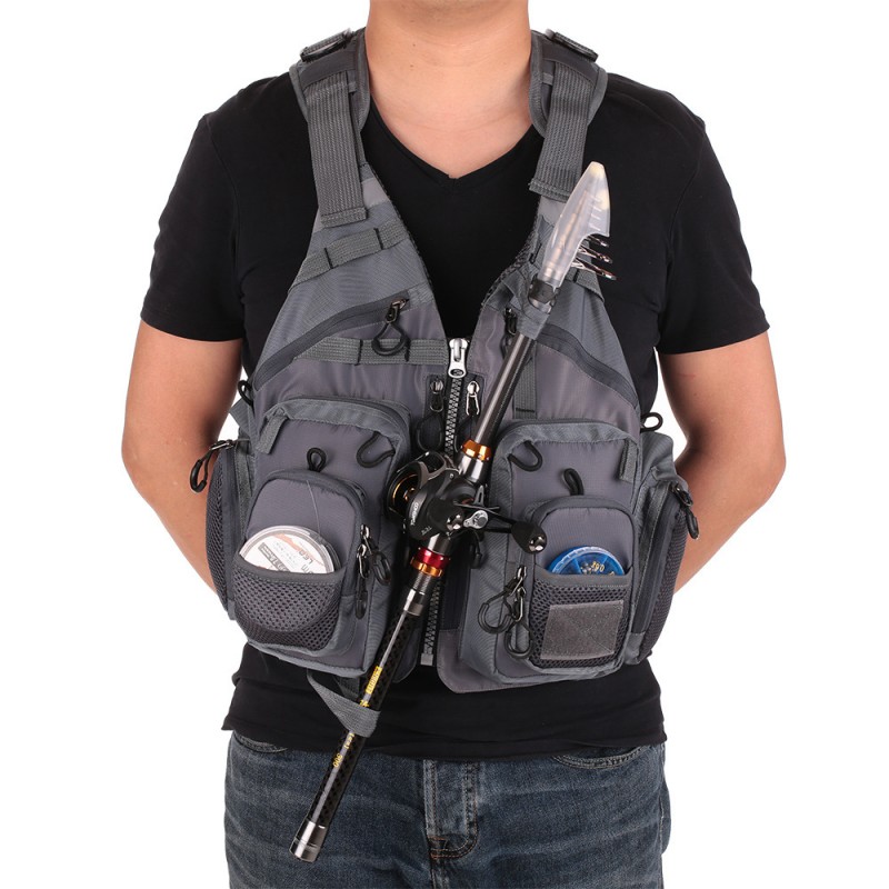Fly Fishing Vest,Fishing Safety Life Jacket Breathable Polyester +