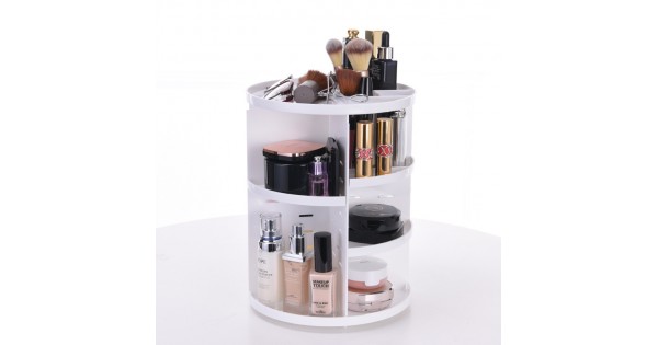 360 Rotating Makeup Organizer, DIY Adjustable Makeup Carousel Spinning  Holder Storage Rack, Large Capacity Make up Caddy Shelf Cosmetics Organizer