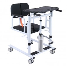 Patient Transfer Lift Chair with180°Split Seat and Potty Wheelchair - Hydraulic Patient Lift for Home Transport Chair Adjustable Height for Elderly and Disabled